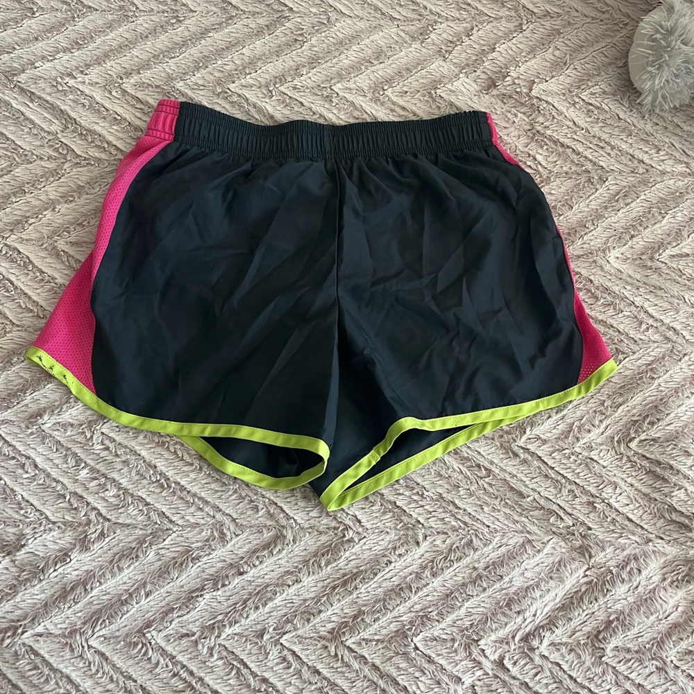 Danskin Now Black and Pink Athletic Shorts with Elastic Waistband
